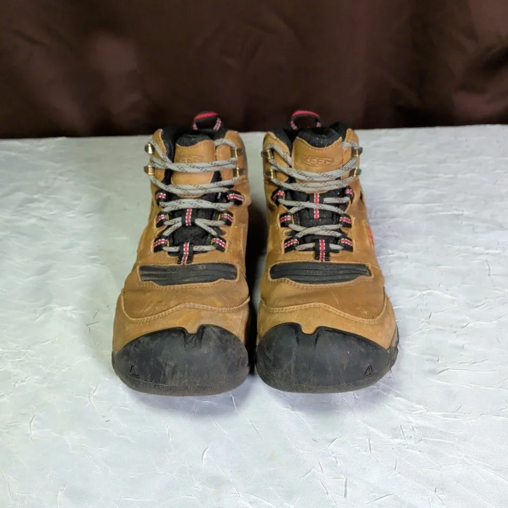 Keen Hiking Boots Womens Size 6Y Waterproof Brown Leather Ridge Flex Mid Gorp